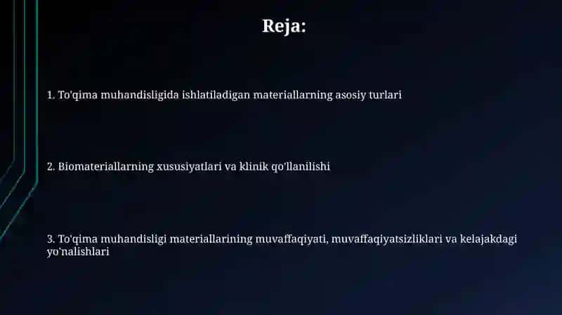 Tish texnikasi laboratoriyasi va klinikada qoʻllaniladigan materiallarning tasnifi 2