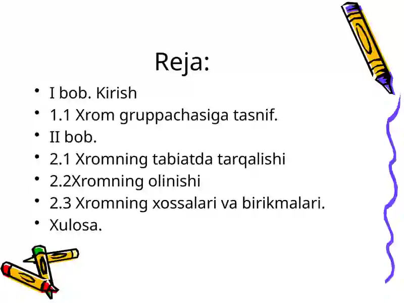Xromning olinishi 2