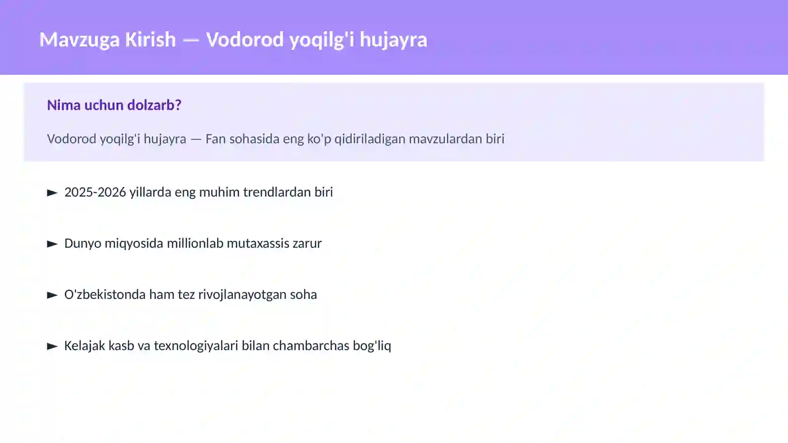 Vodorod yoqilg'i hujayra 2