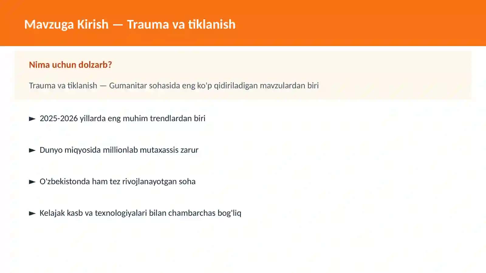 Trauma va tiklanish 2