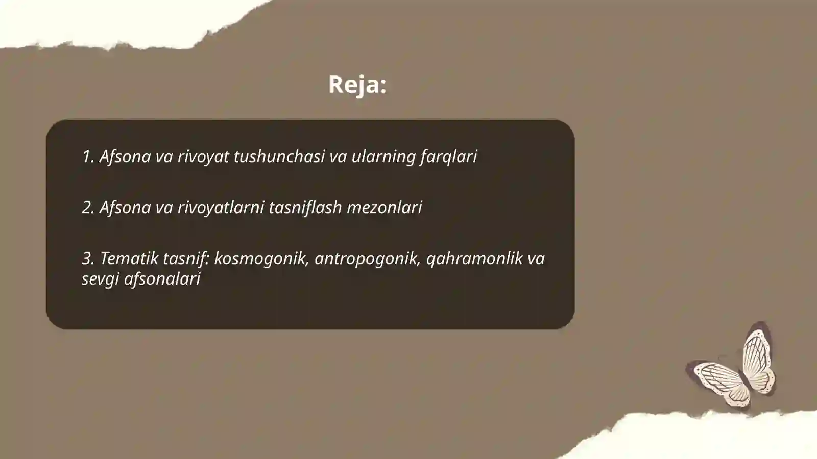 Afsona va rivoyatlar tasnifi va tahlili 2