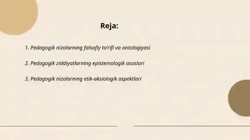 Pedagogik nizolar va ziddiyatlarning falsafiy, pedagogik-psixologik tasnifi 2
