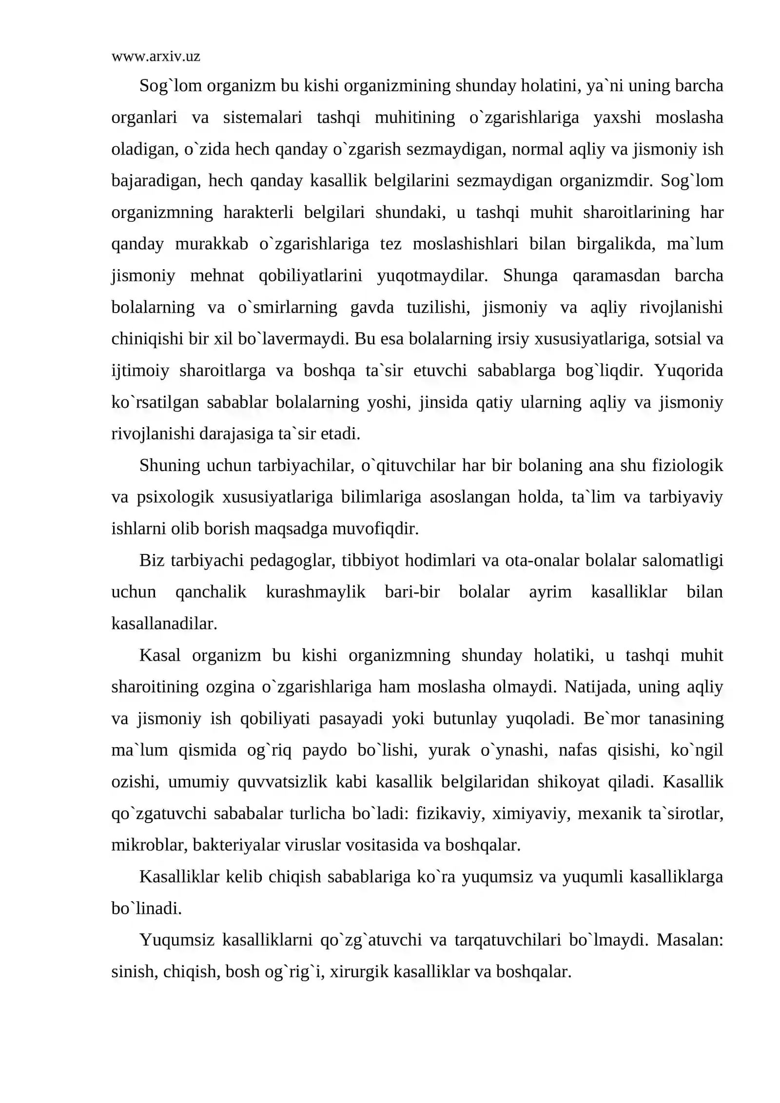 Bolalar salomatligini holati va uni himoyalash 2