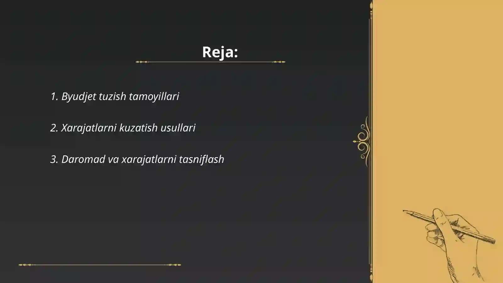 Byudjet va xarajatlarni boshqarish 2