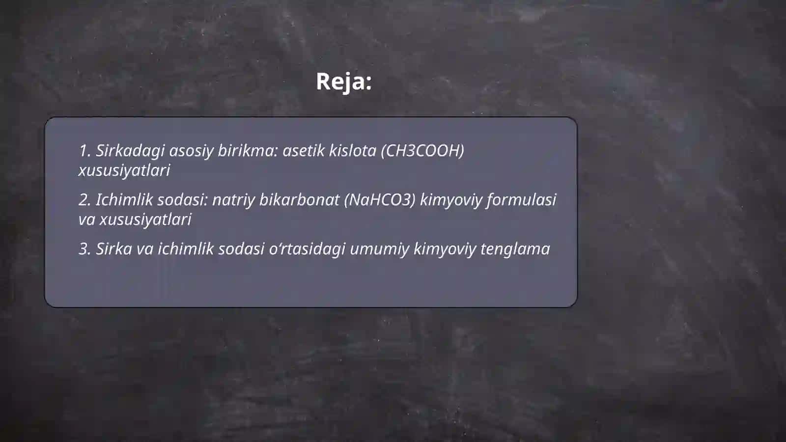 Kimyoviy reaksiya sirka va ichimlik sodasi 2