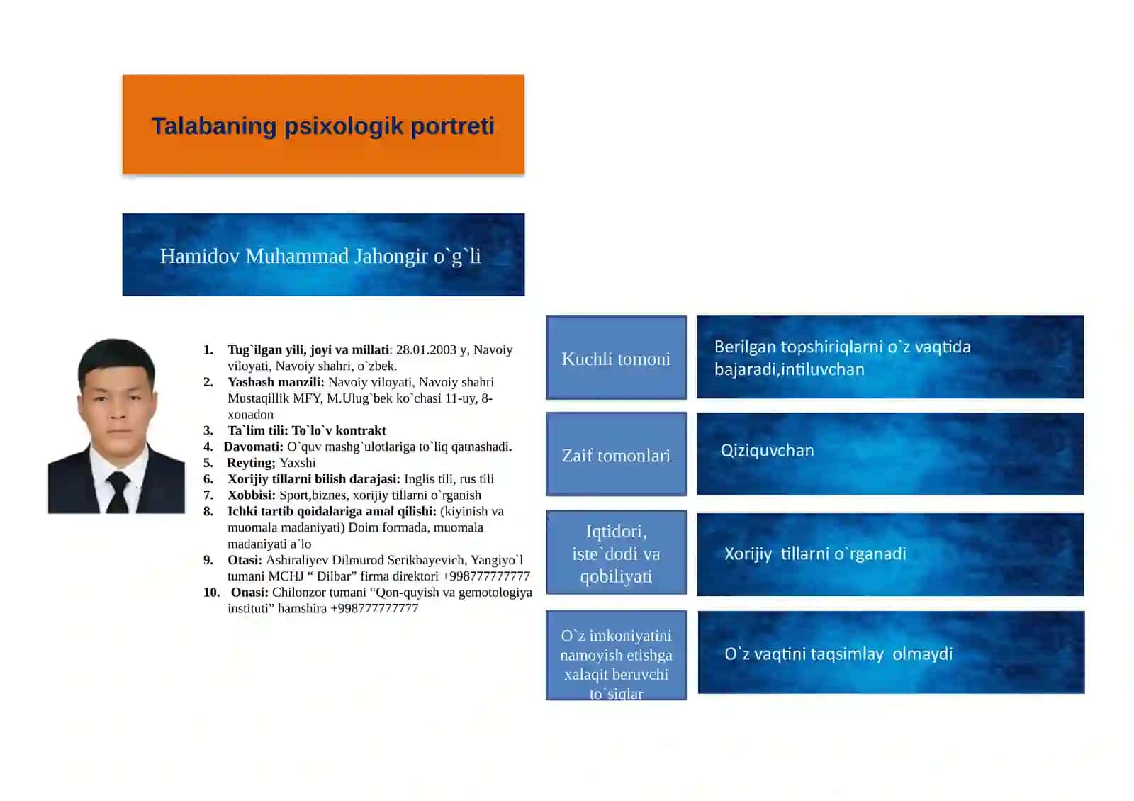 Talabaning psixologik portreti 2