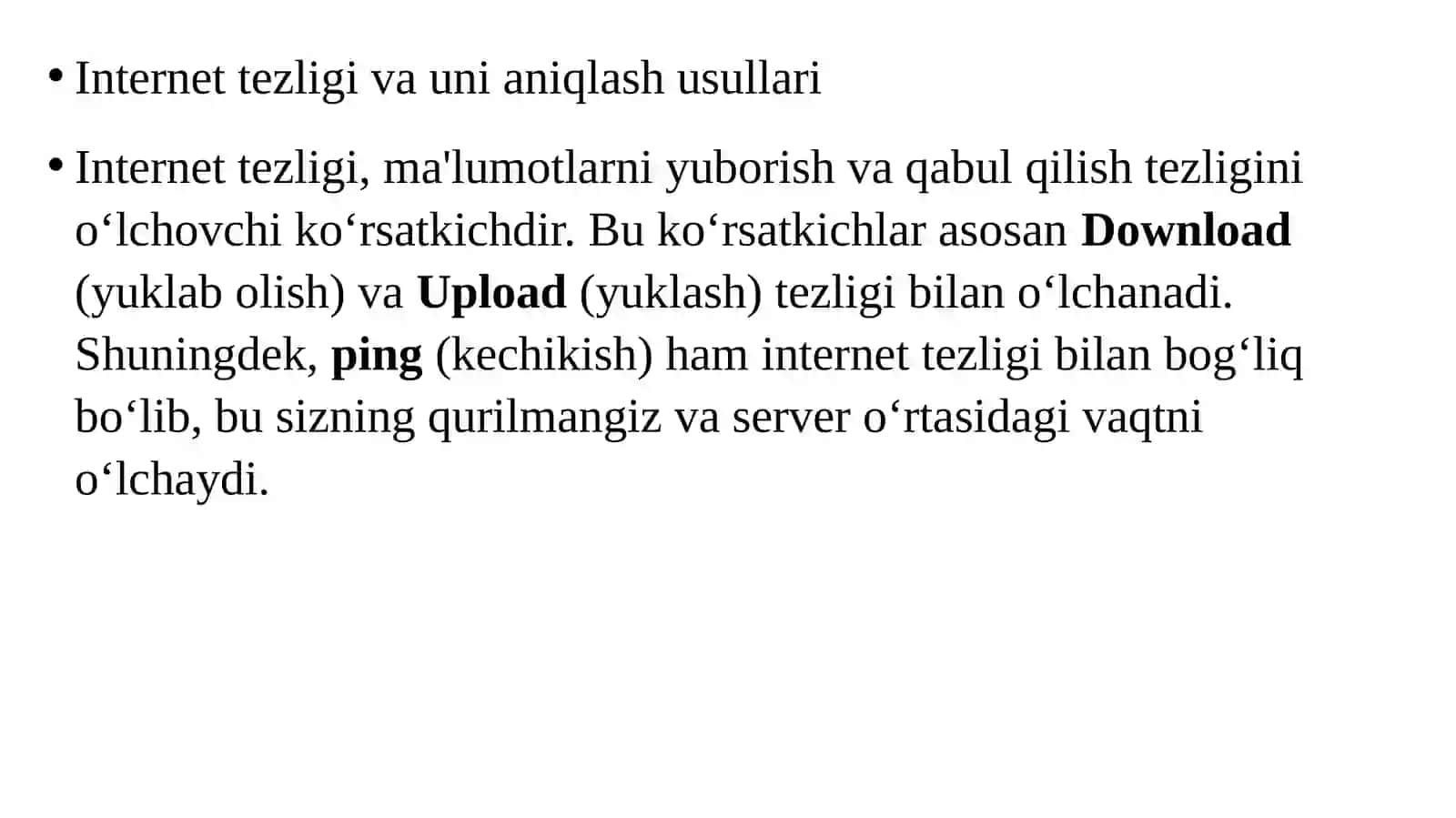 Internet tezligi va uni aniqlash usullari 2