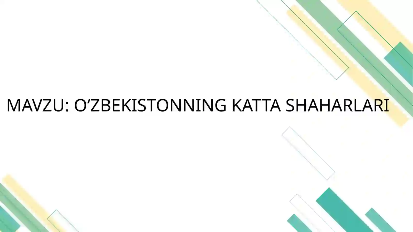 OʻZBEKISTONNINGKATTASHAHARLARI 2