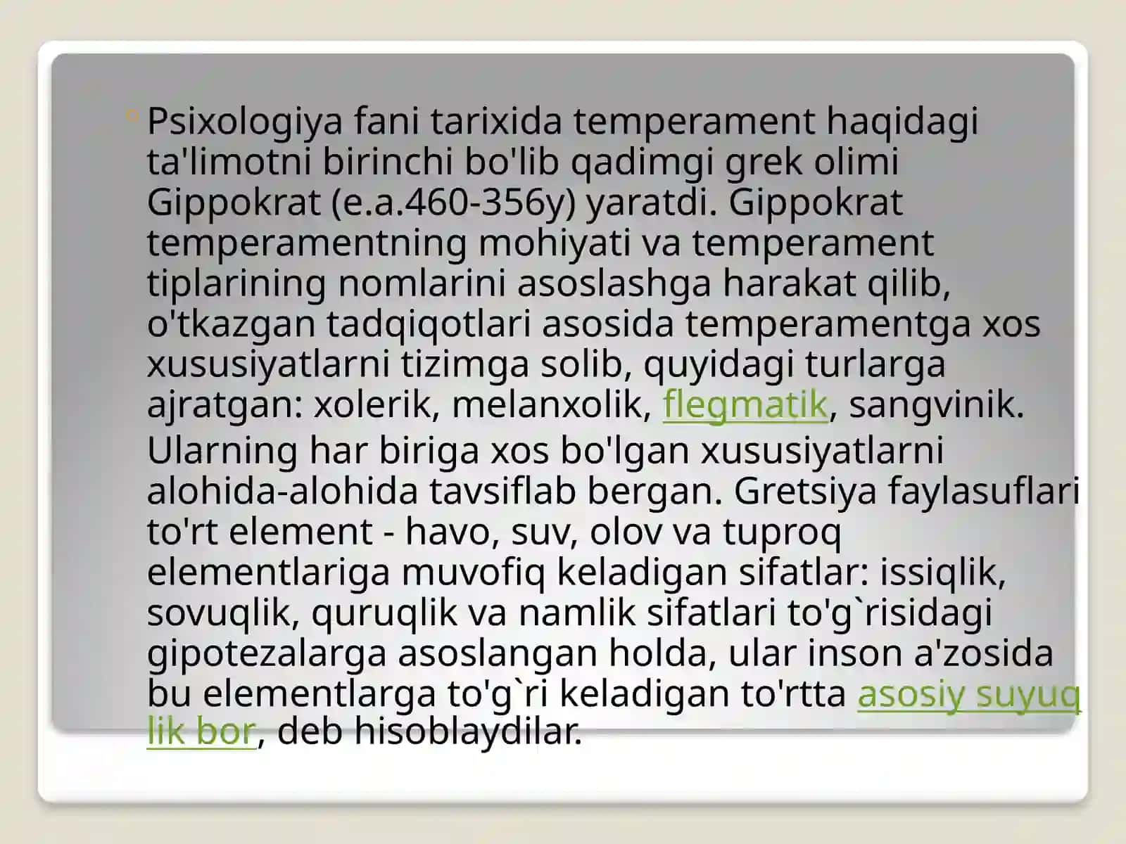 Temperament shaxs tuzilmasi sifatida 2