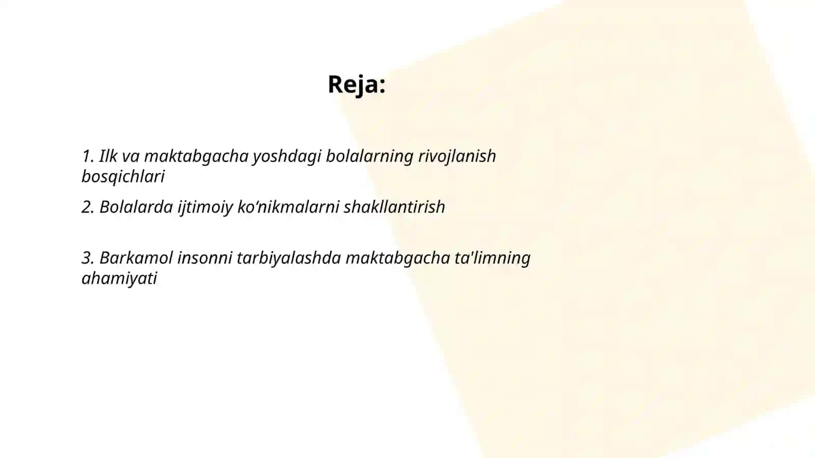 Ilk va maktabgacha yoshdagi bolalar pedagogikasi fanining barkamol insonni tarbiyasidagi o‘rni 2