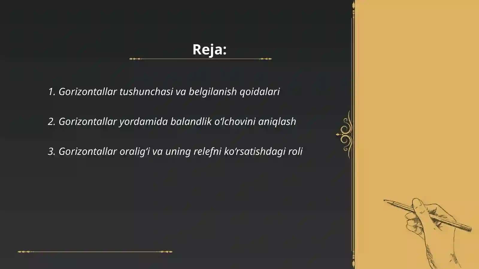 Gorizontallar bilan relefni tasvirlash 2