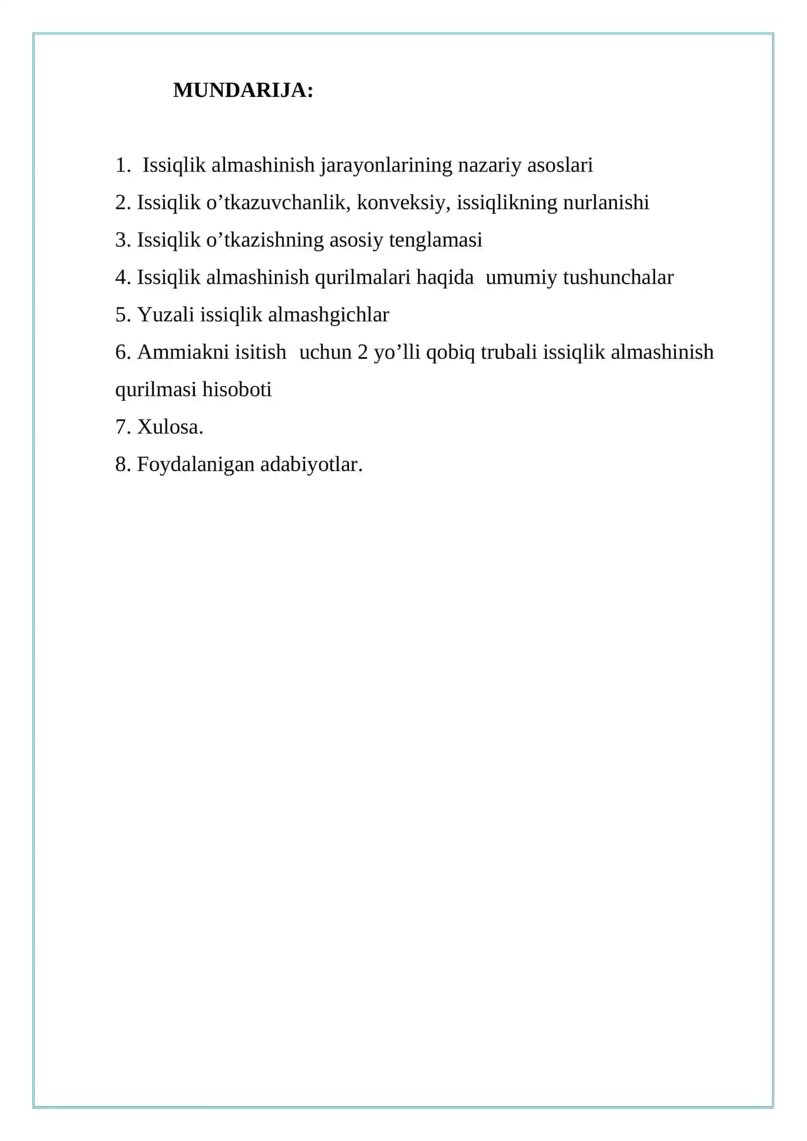 Ikki yo'lli qobiq trubali issiqlik almashinish qurilmasi 2