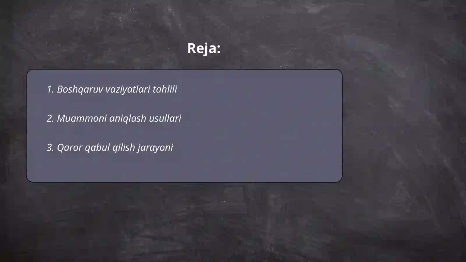 Boshqaruv vaziyatlarini o'rganish metodologiyas 2
