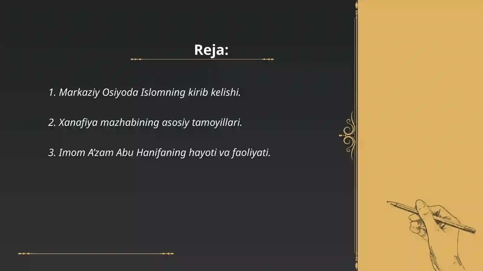 Markaziy osiyo tarixida Xanafiya mazxabining oʻrni 2