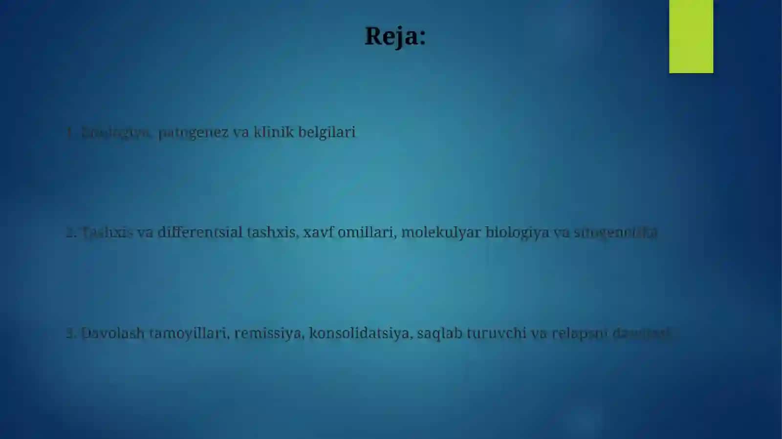 Òtkir promielotsitar leykoz etiologiya patogenez klinika davolash prinsiplari 2