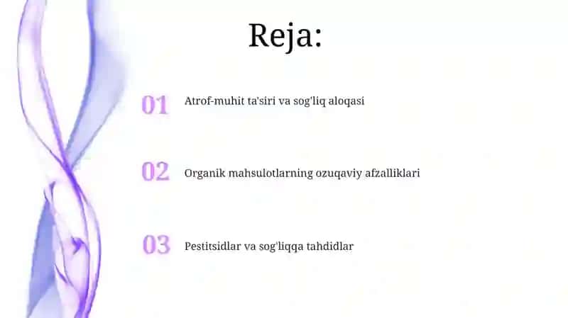 Ekologik toza qishloq xoʻjalik mahsulotlarining inson sogʻligidagi roʻli 2