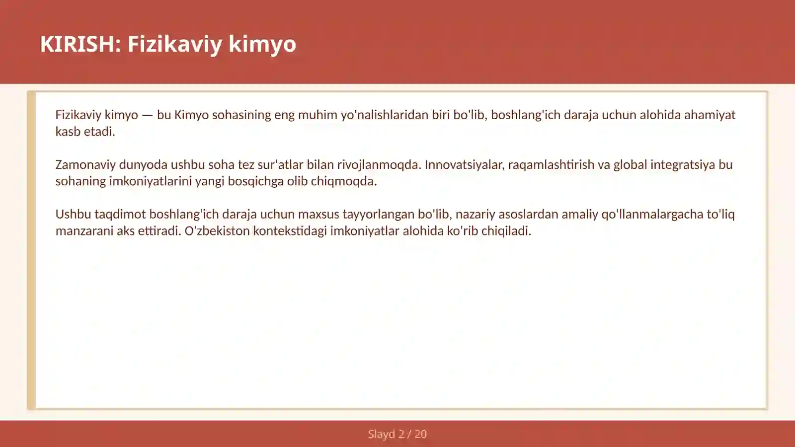 Fizikaviy kimyo 2