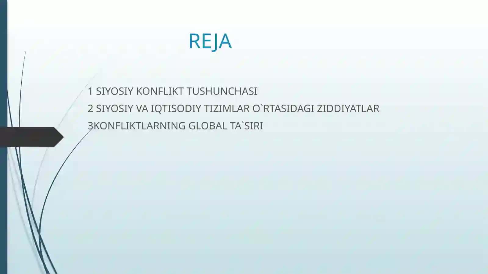 SIYOSIY KONFLIKTLAR VA ULARNING KO`RINISHLARI 2