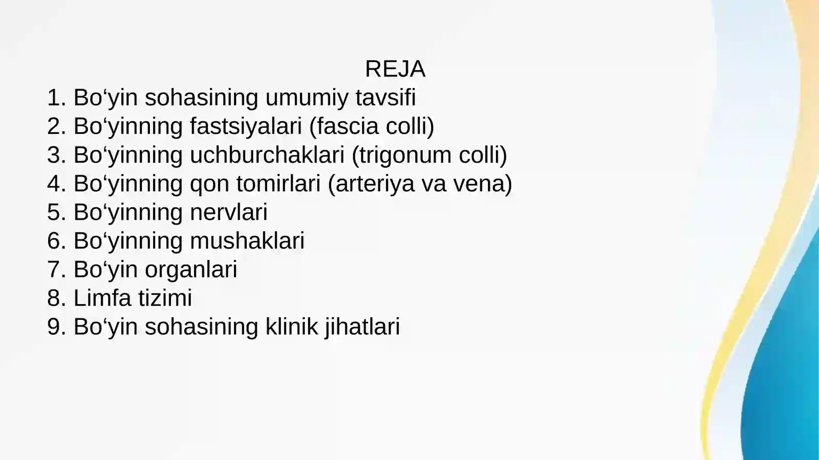 BOYIN AZOLARINING KLINIK ANATOMIYASI 2