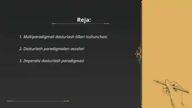 Multiparadigmali dasturlash tillari 2
