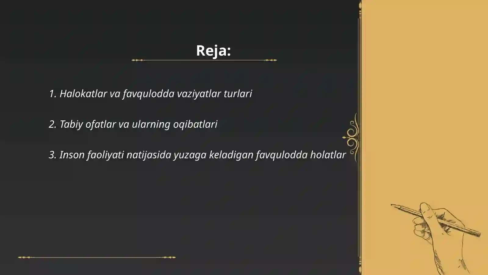 Halokatlar, ekstremal va favqulodda vaziyatlar toʻgʻrisida zamonaviy tushunchalar 2