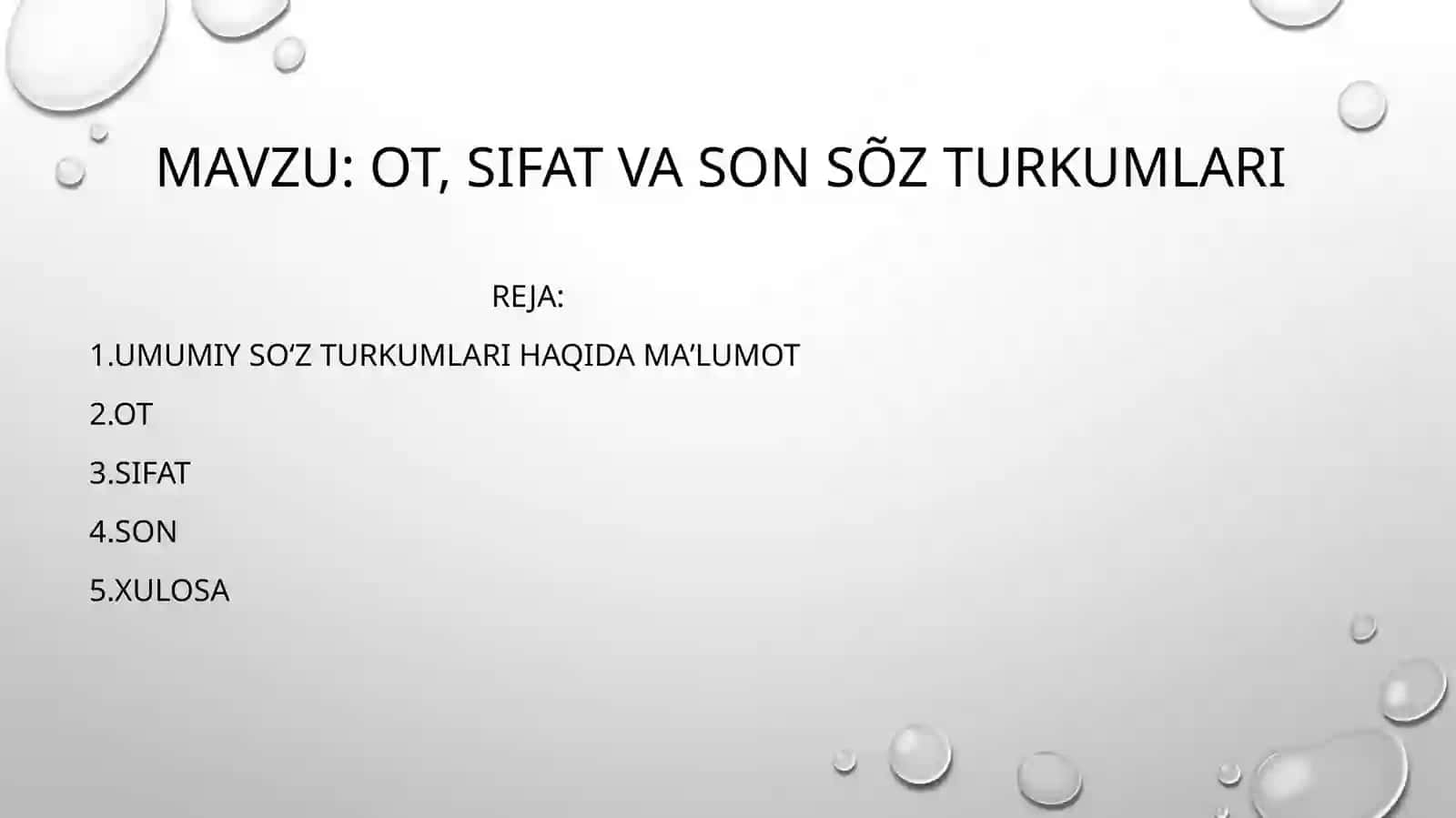 Ot, sifat va son sõz turkumlari 2