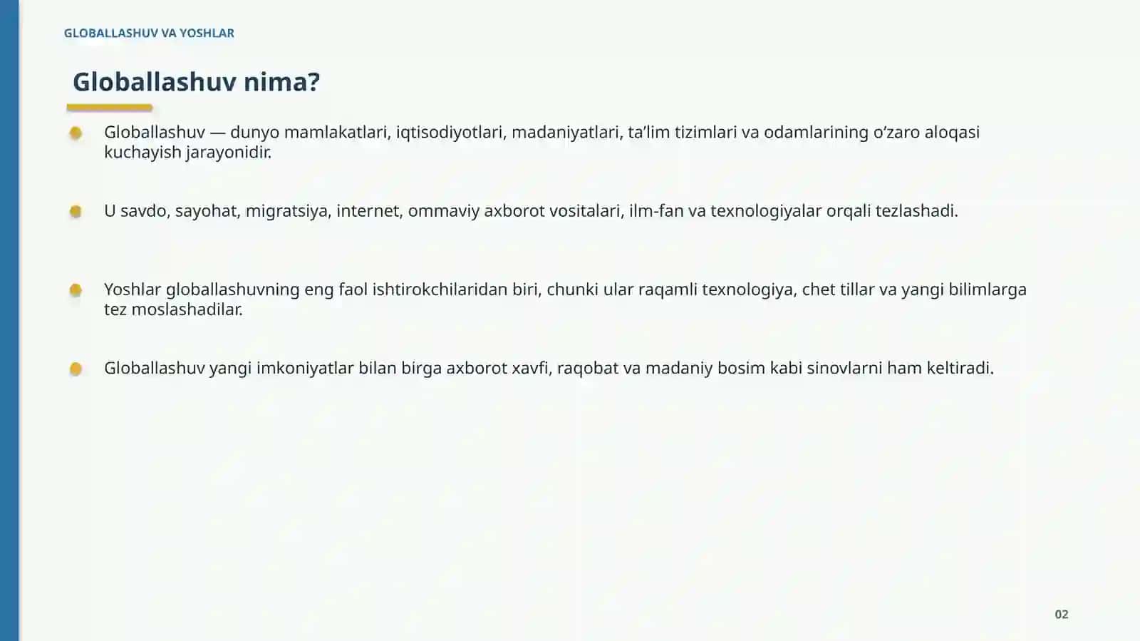 GLOBALLASHUV VA YOSHLAR 2