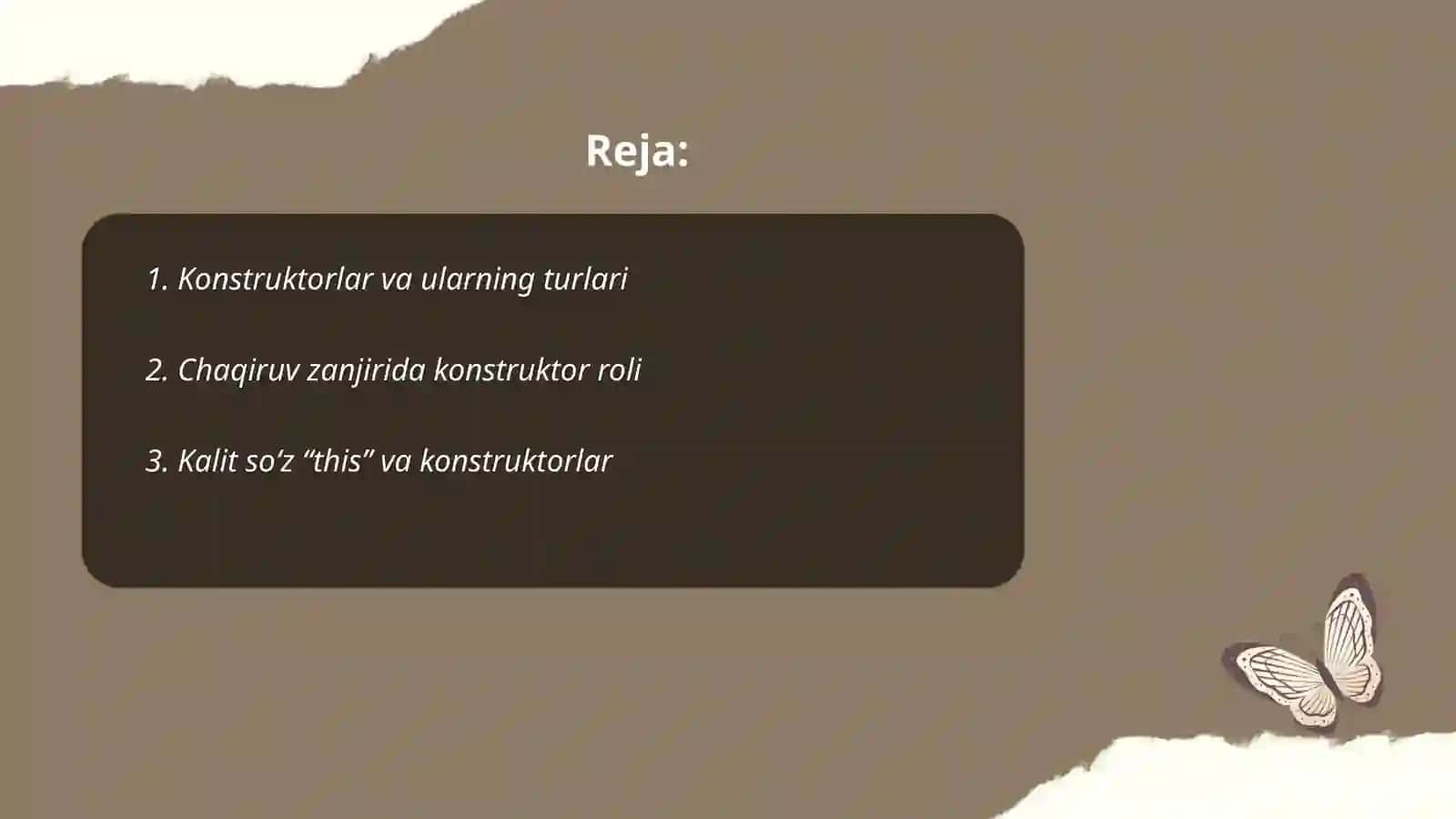 Konstruktorlar va ularning turlari 2