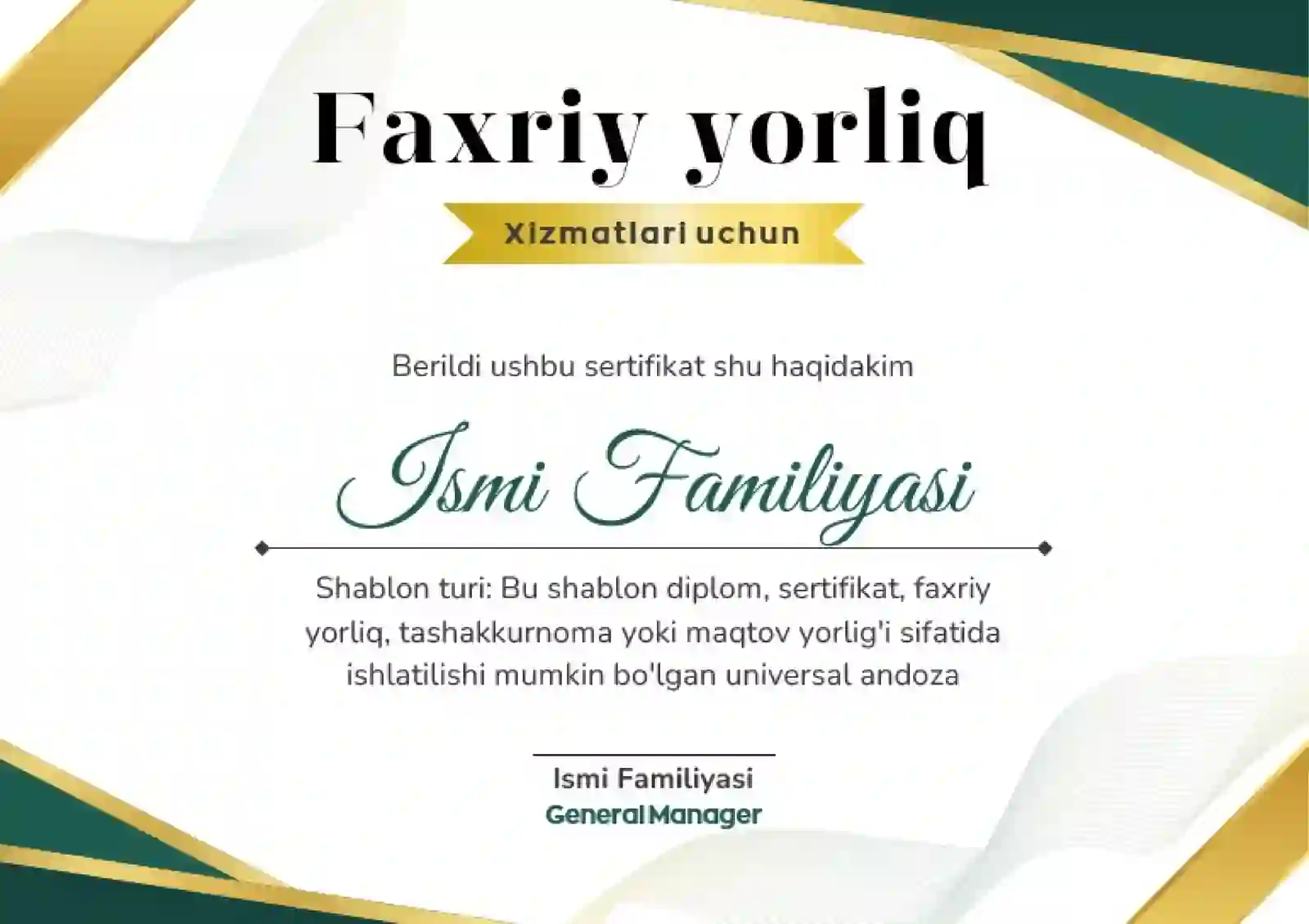 Faxriy yorliq 2