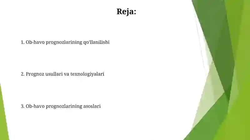 Ob-havo prognozlarining qo'llanilishi 2
