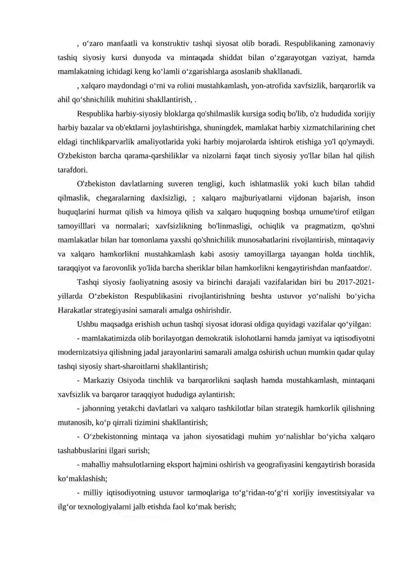 O’zbekiston Respublikasi tashqi siyosati 2