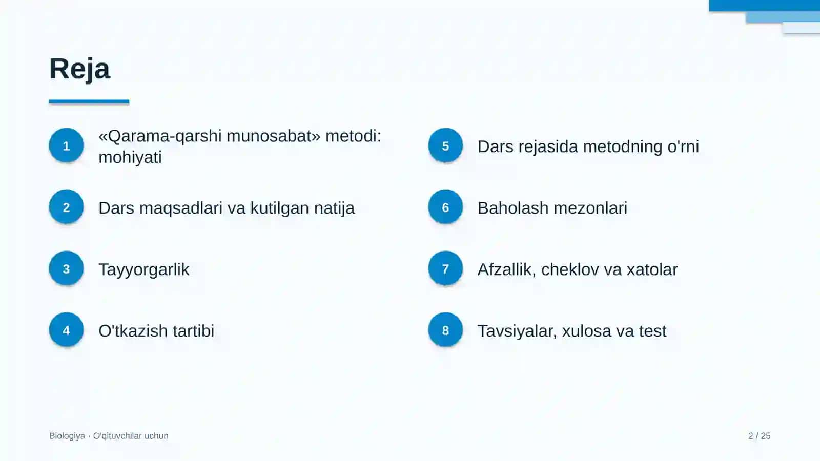 biologiya darslarida qarama qarshi munosabat metodidan foydalanish 7225 2