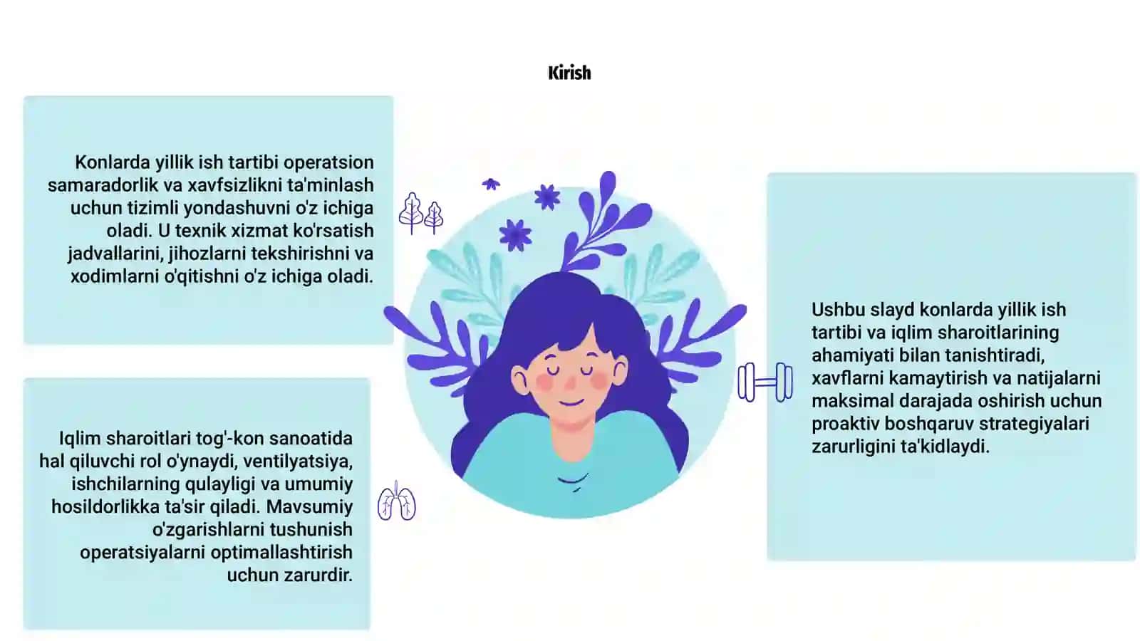 Konlarda yillik ishlash tartibi va klimatik sharoitlar 2
