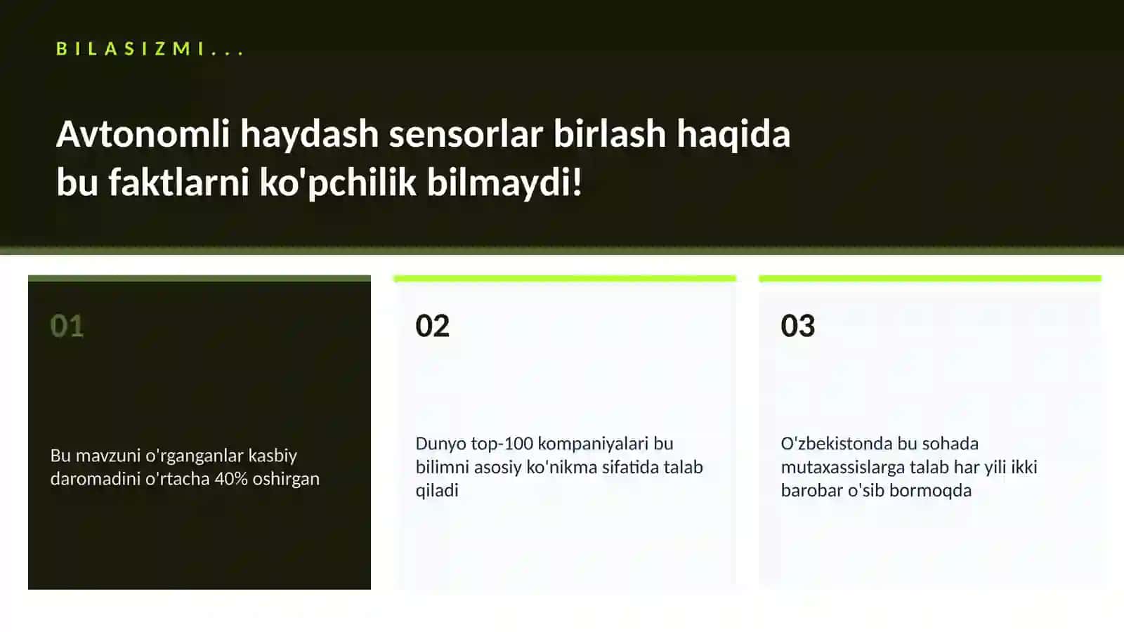 AVTONOMLI HAYDASH SENSORLAR BIRLASH 4