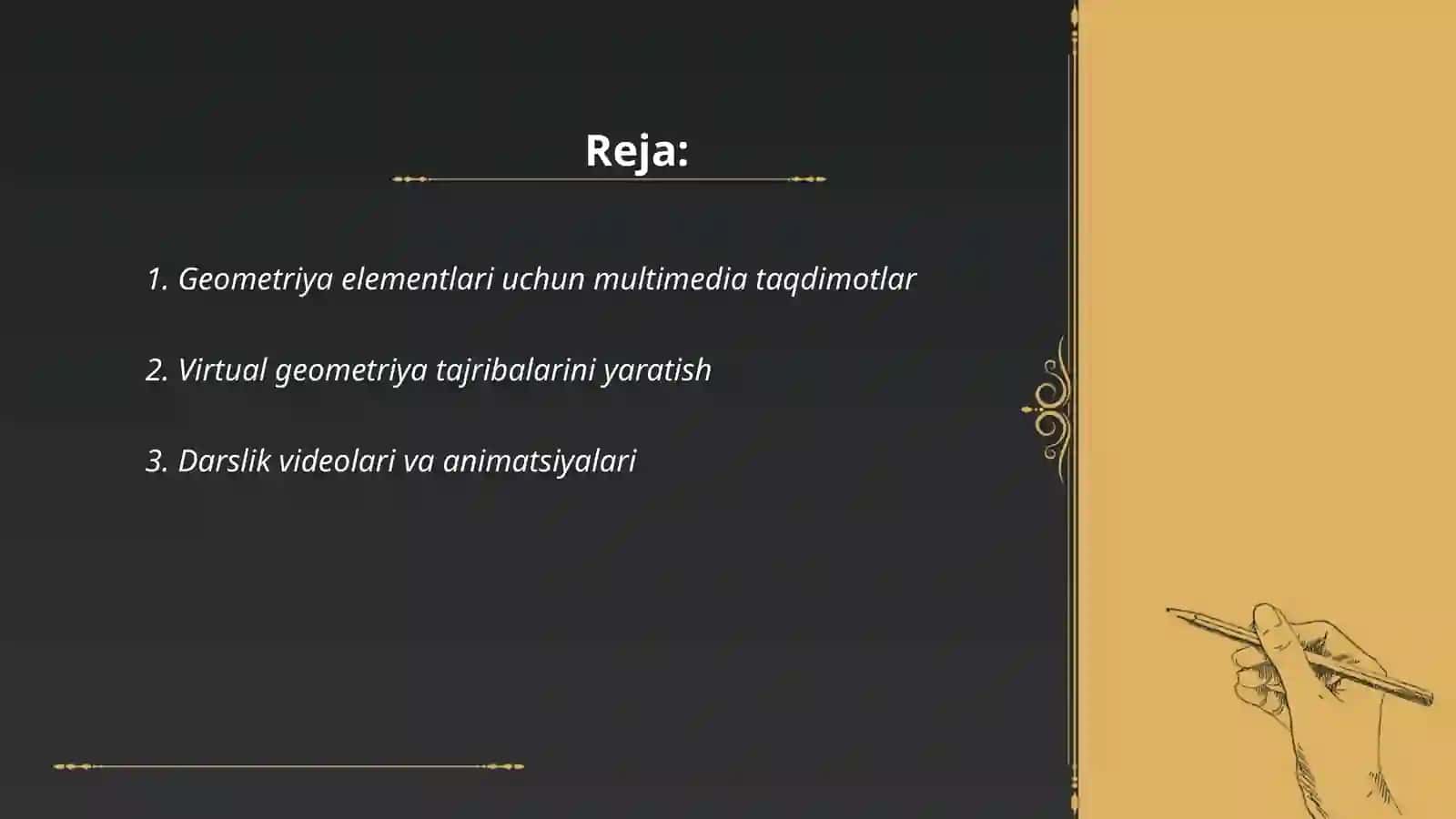Geometriya elementlari mavzusini konsentrlar bo'yicha o'rganishda multimedia texnologiyalaridan foydalanish 2