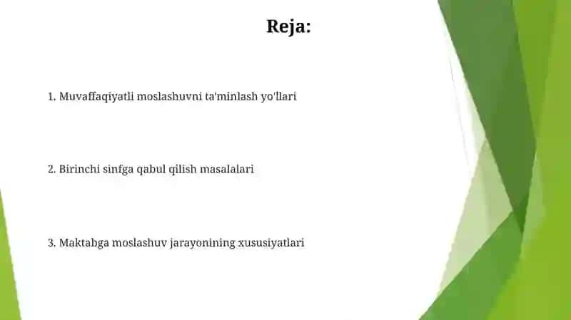 Bolalarni birinchi sinfga qabul qilish va ularning maktabga moslashuvi masalalari 2