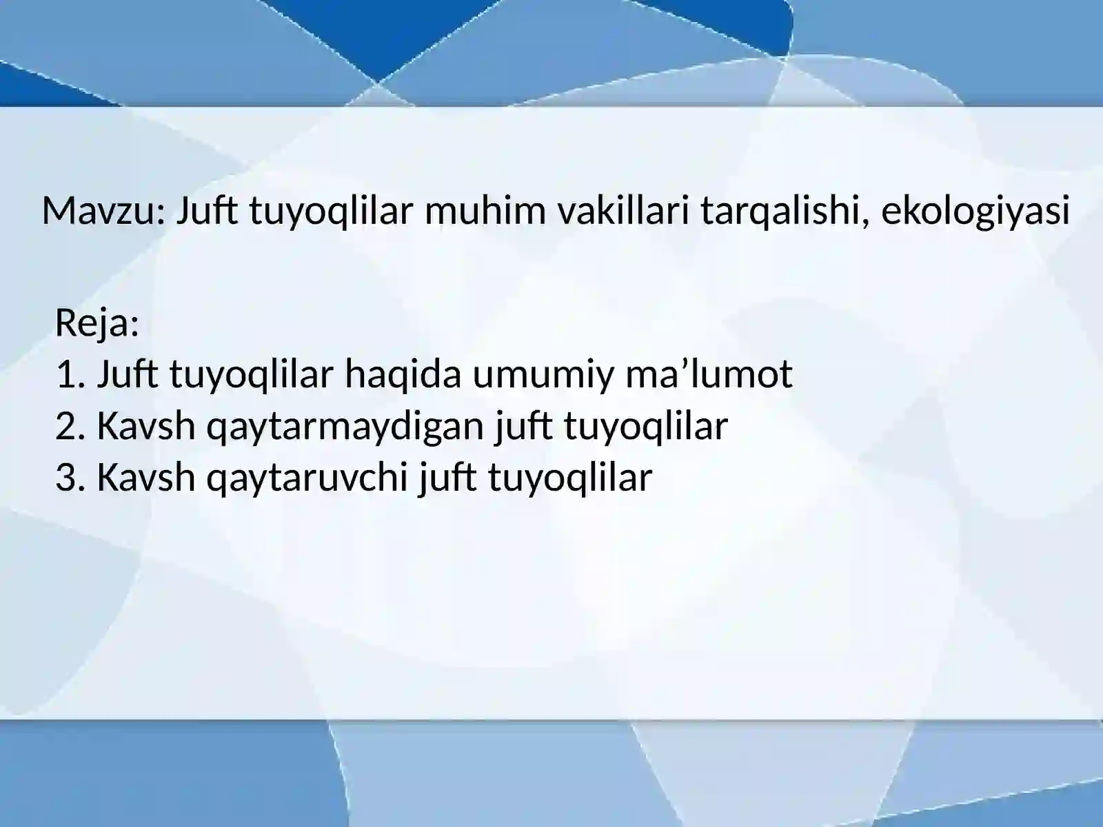 Juft tuyoqlilar 2