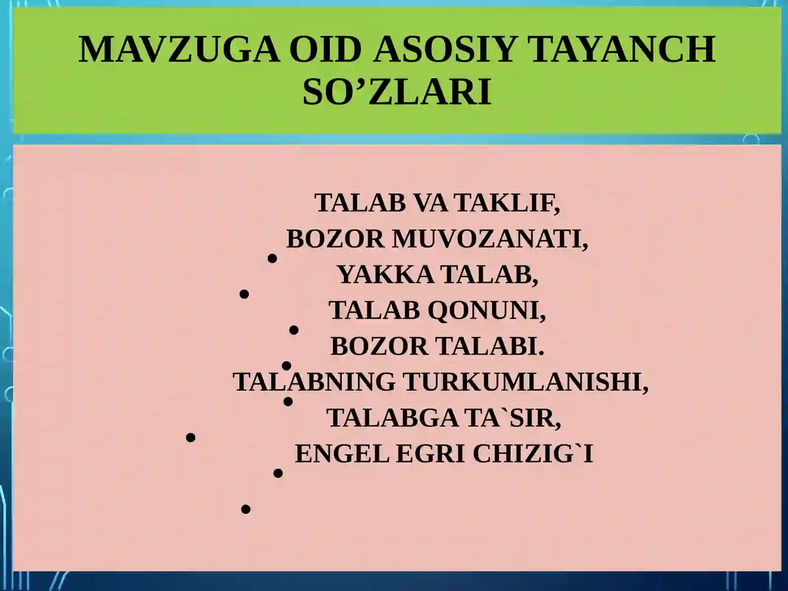 TALAB VA TAKLIF, BOZOR MUVOZANATI 2