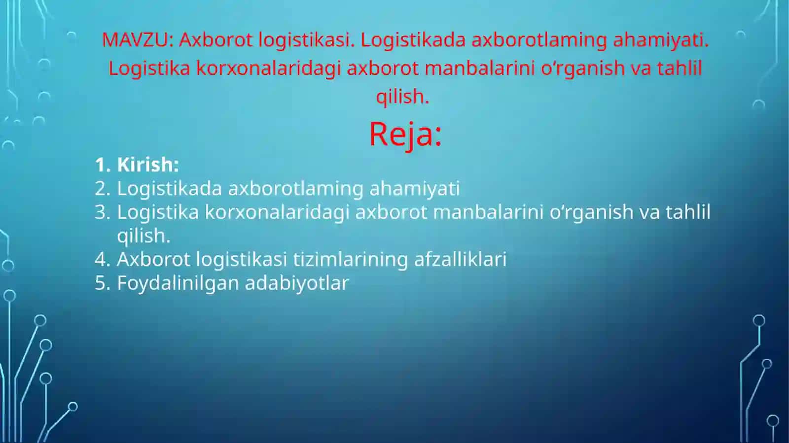Axborot Logistikasi 2
