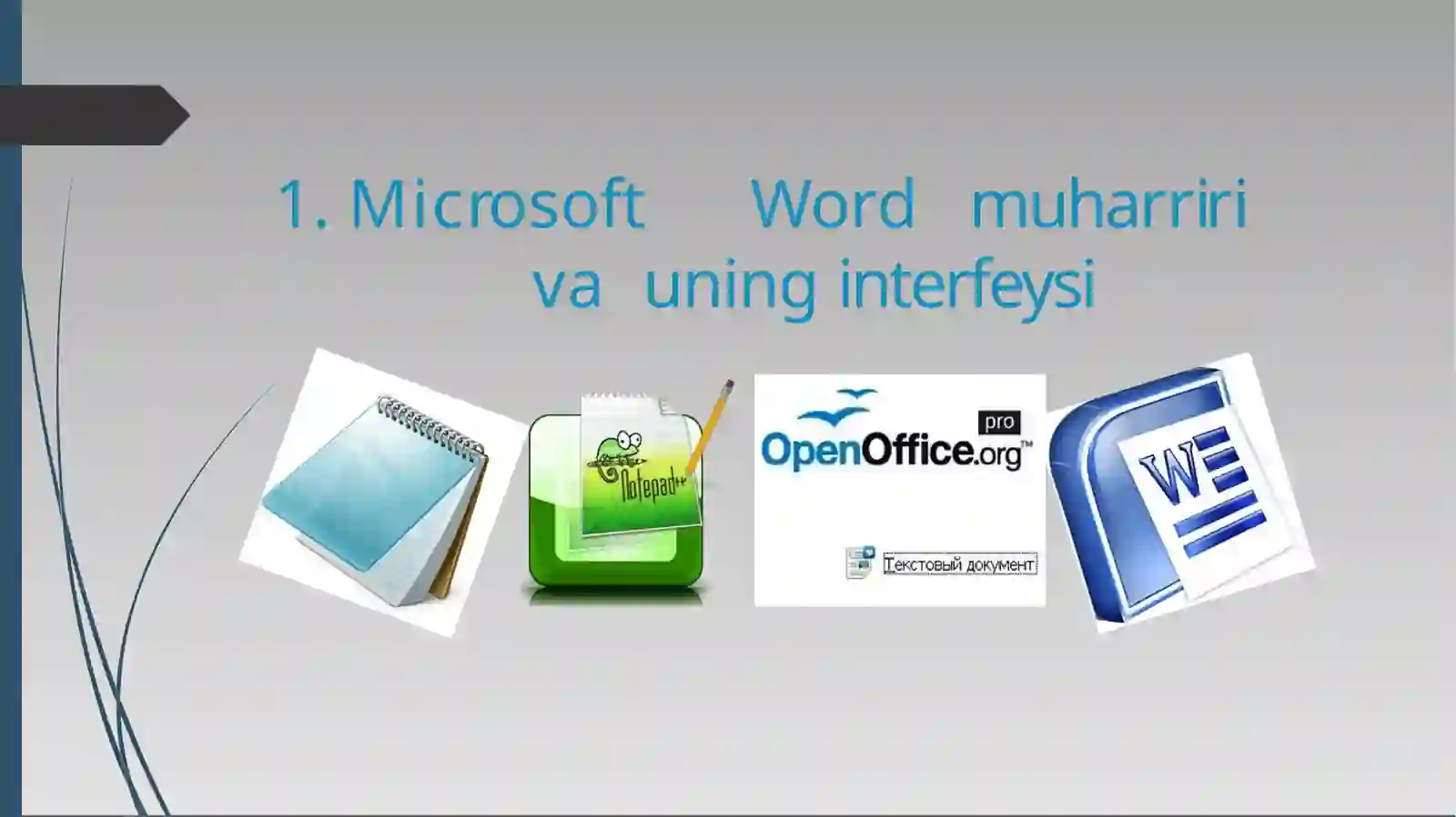 Microsoft Word muharriri va uning interfeysi 2