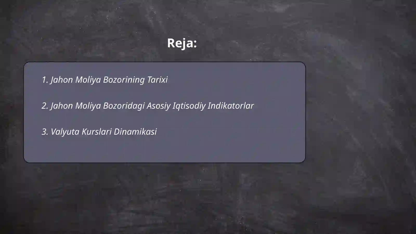 Jahon Moliya Bozorining Tarixi 2