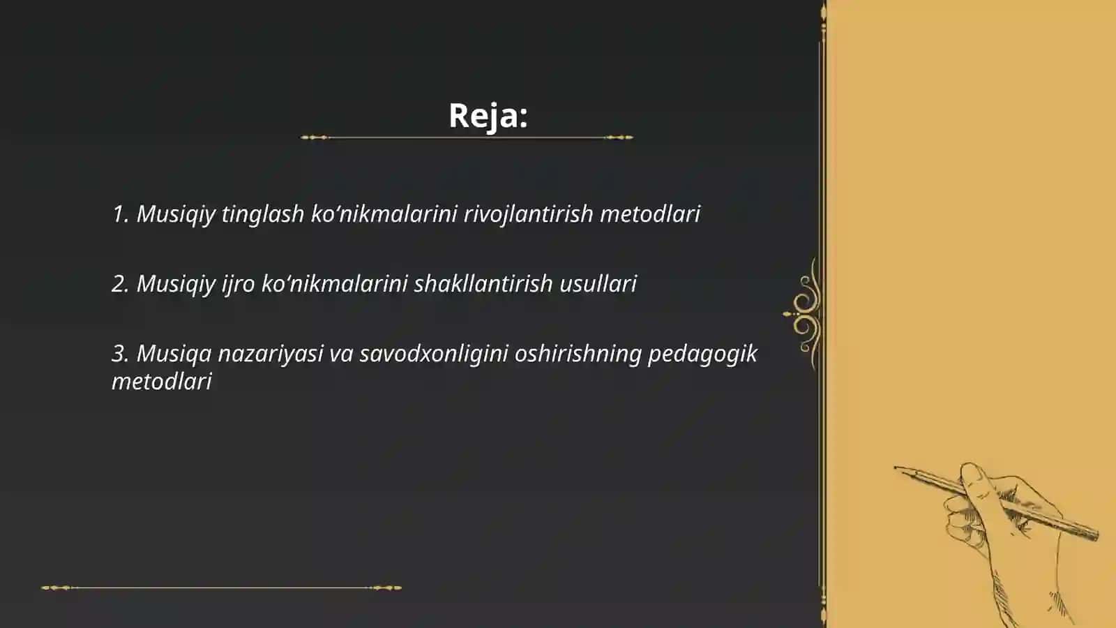 Musiqiy faoliyatga doir koʻnikmalarni hosil qiladigan metodlar va ularning tasnifi 2