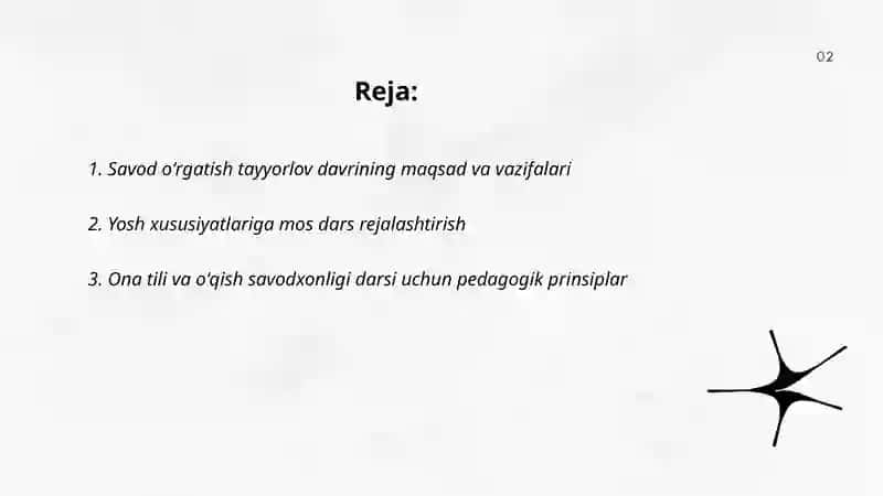 Savod oʻrgatish tayyorlov davri 2