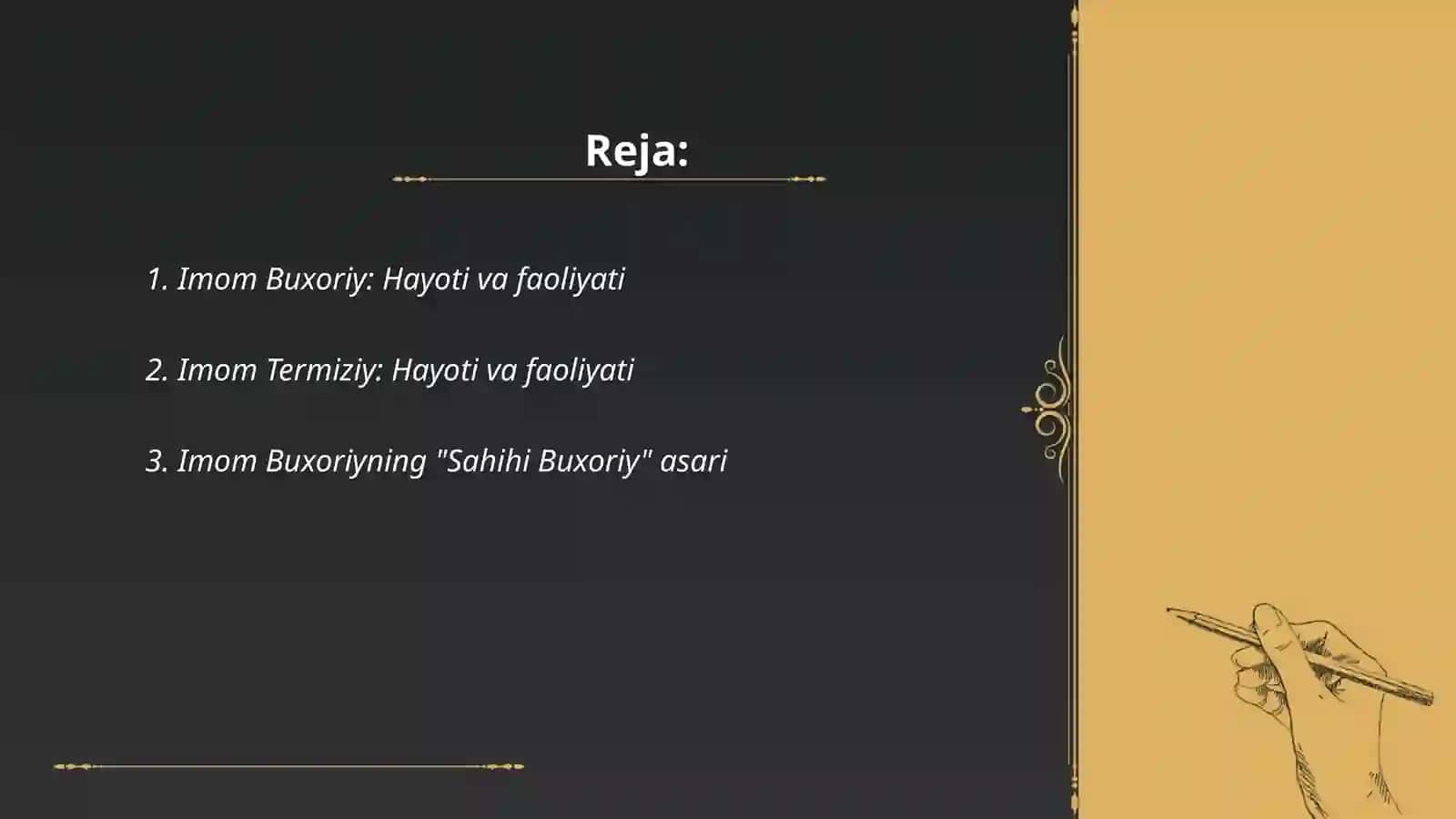 Imom Buxoriy va imom termiziyning hadis iliga qo'shgan hissalarini qiyosiy tahlili 2