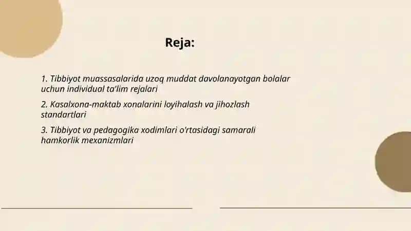 Tibbiyot muassasasilarida uzoq muddat davolanayotgan bolalar uchun ta'lim muhitini yaratish 2