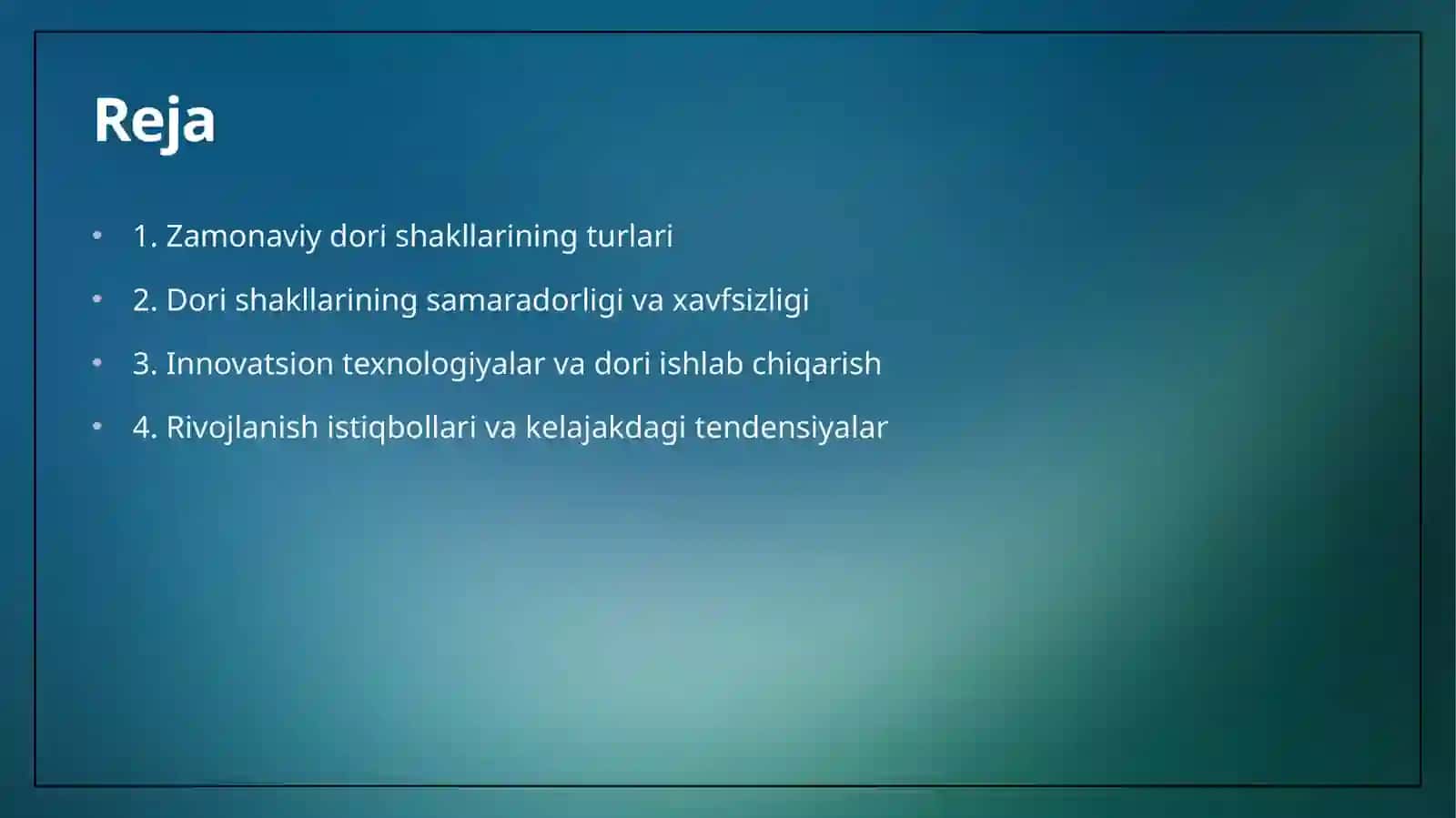 Zamonaviy dori shakllarini rivojlanish istiqbollari 2