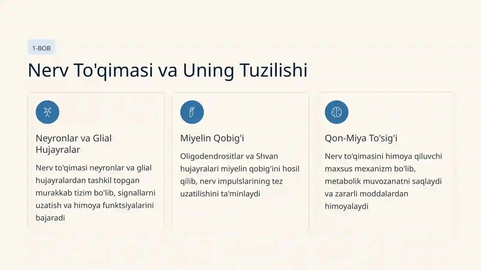 Nerv to'qimasining asosiy glikolipidlari, ahamiyati, ular bilan bog'liq kasalliklar. Neyromediatorlar biosintezi, ahamiyati va kasalliklari 2