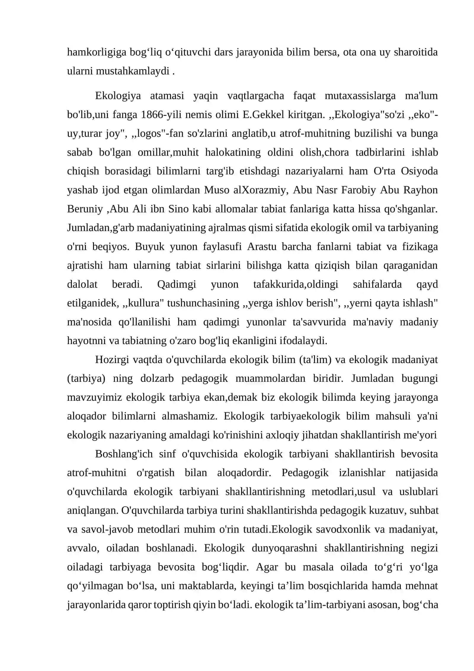 BOSHLANGICH TA`LIMDA EKOLOGIK TARBIYANING O`RNI 2