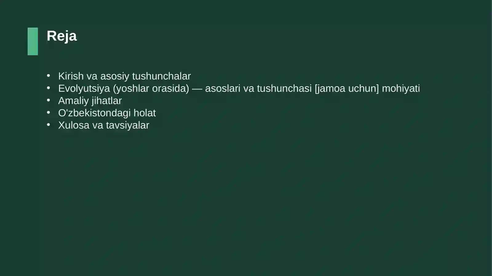Evolyutsiya (yoshlar orasida) — asoslari va tushunchasi [jamoa uchun] 2