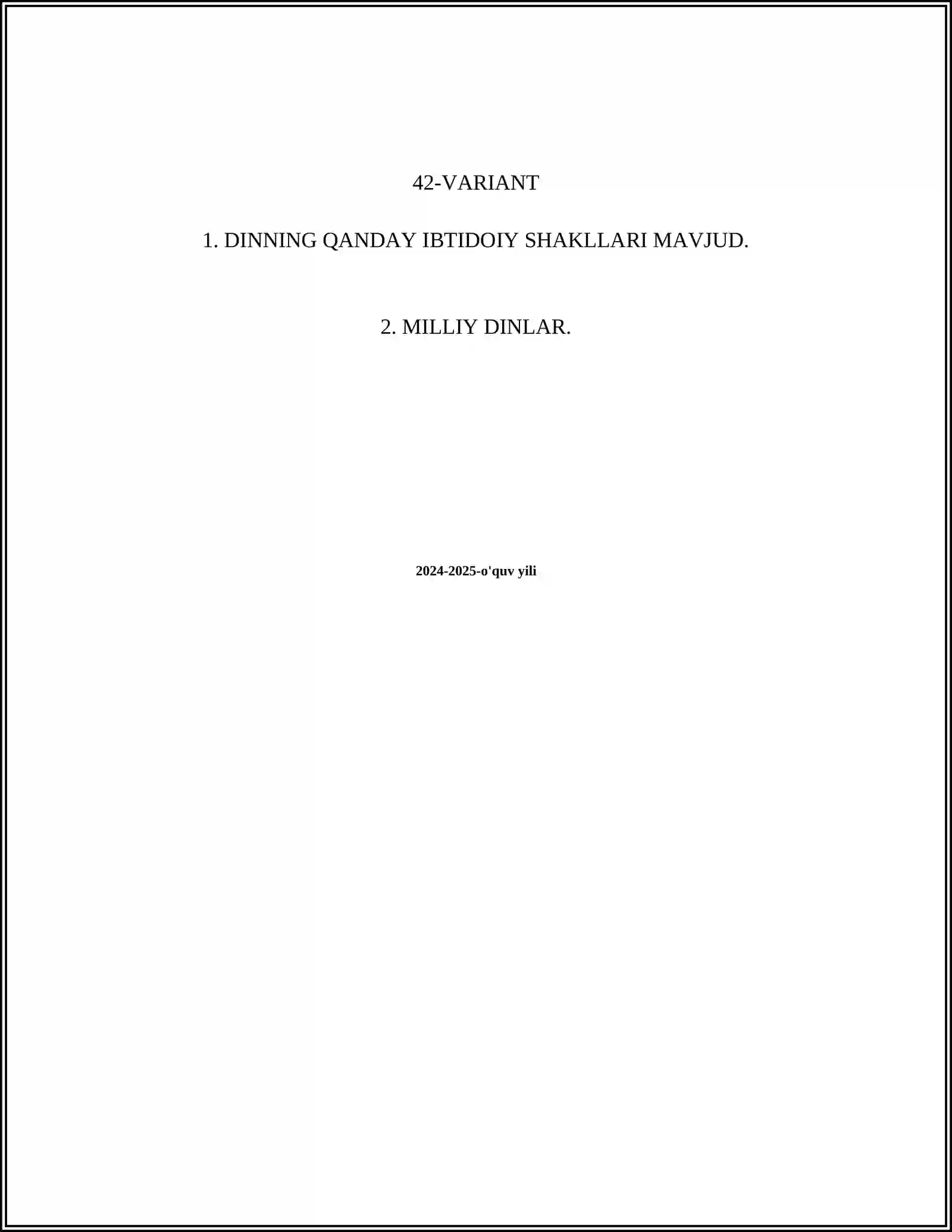 Jahon dinlari 2